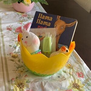 Easter Bunny Set with Yellow Basket